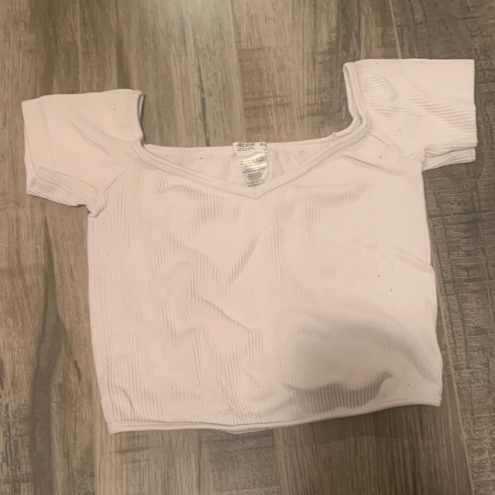 Ardene White Ribbed Crop Top